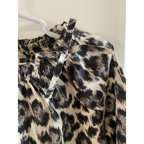 Crewcuts Girls Black White Leopard Print Popover Cotton Top Kids Size 7 - Picture 2 of 9